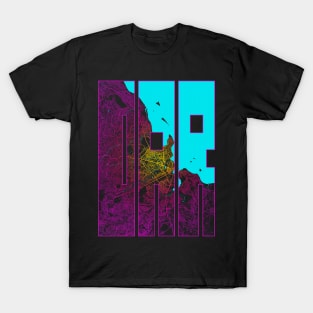 Dar es Salaam, USA City Map Typography - Neon T-Shirt